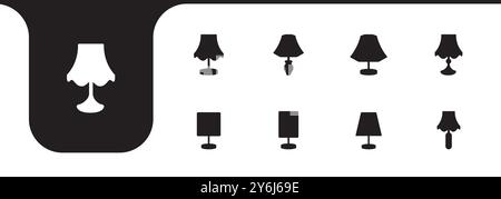 classic table lamp icon set design vector Stock Vector