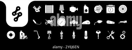 motorcycle flat minimal icon set logo design vector Stock Vector
