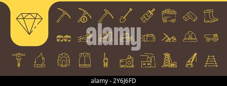 mining equipment line simple icon design vector Stock Vector