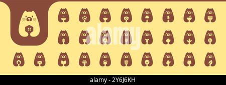 otter cute mascot flat modern icon collection logo design vector Stock Vector