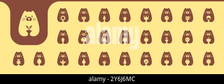 otter cute mascot flat modern icon collection logo design vector Stock Vector
