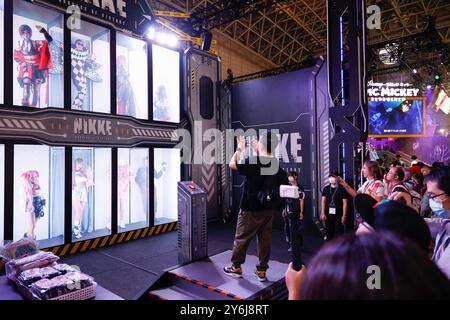 Chiba, Japan. 26th Sep, 2024. Visitors gather at the Tokyo Game Show (TGS) 2024 in Makuhari Messe. This year, a total of 985 companies and organizations from 44 countries participated in the largest-ever exhibition in TGS history. Additionally, the tradeshow introduces 2,850 game titles, a record higher compared to the last year. It runs until September 29. (Credit Image: © Rodrigo Reyes Marin/ZUMA Press Wire) EDITORIAL USAGE ONLY! Not for Commercial USAGE! Stock Photo