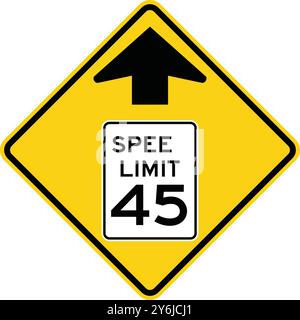Speed limit ahead. Advance Traffic Control Signs: Stop, Yield, Traffic Lights Ahead, Speed Limits, Draw Bridge, Ramp Meter, and Traffic Using Shoulder Stock Vector