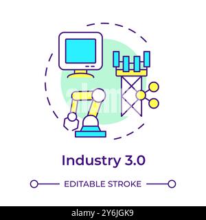 Industry 3.0 multi color concept icon Stock Vector