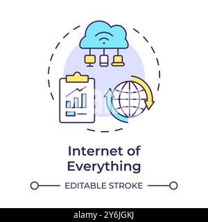 Internet of everything multi color concept icon Stock Vector