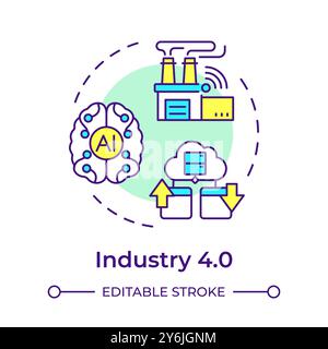 Industry 4.0 multi color concept icon Stock Vector