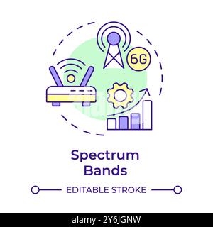 Spectrum bands multi color concept icon Stock Vector