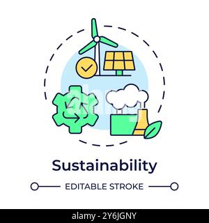 Sustainability multi color concept icon Stock Vector