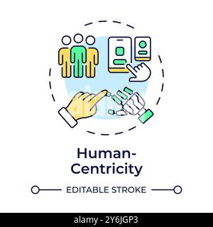 Human-centricity multi color concept icon Stock Vector
