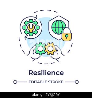 Resilience multi color concept icon Stock Vector