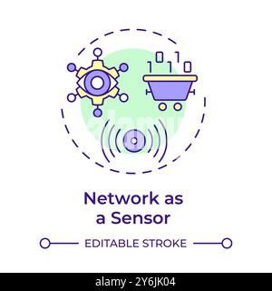 Network as sensor multi color concept icon Stock Vector