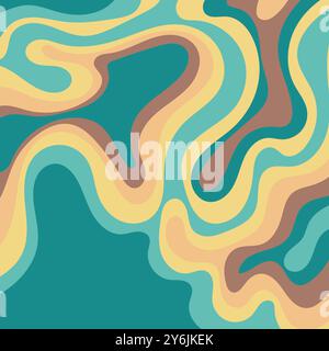 Abstract background with wavy lines, various colors. Suitable for presentations, websites, posters, and creative projects needing dynamic visuals. Stock Vector