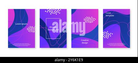 Abstract cover set with liquid shapes Stock Vector