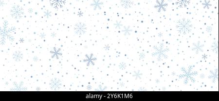Horisontal background with snowfall. Stock Vector