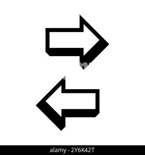 Arrow exchange icon. Directional arrow symbols. Black simple design. Vector graphic element. Stock Vector