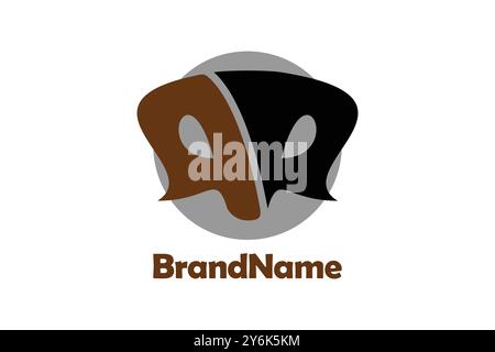 Snake head RR letter abstract logo design concept. Stock Vector