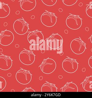 Vegetable tomato seamless pattern design Stock Vector