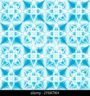 kaleidoscopic blue geometric seamless pattern Stock Photo