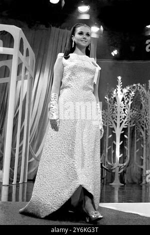 London: The girl last night voted the most beautiful in the world parades before the judges here last night before being chosen from a lie up of girls from all over the world as 'Miss World1967' She is Madeleine Hartog-Bel of Peru  16 November 1967. Stock Photo