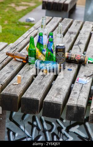 Abandoned meal leftovers Stock Photo
