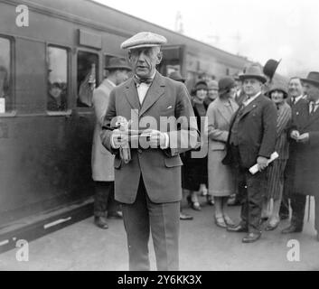 Captain Raold Amundsen leaving Victoria Station for New York on 3rd October 1925 - Roald Engelbregt Gravning Amundsen (July 16, 1872 - c. June 18, 1928) was a Norwegian explorer of polar regions. He led the first Antarctic expedition to the South Pole between 1910 and 1912. He was also the first person to reach both the North and South Poles. He is known as the first to traverse the Northwest Passage. He disappeared in June 1928 while taking part in a rescue mission. With Douglas Mawson, Robert Falcon Scott, and Ernest Shackleton, Amundsen was a key expedition leader during the Heroic Age of A Stock Photo