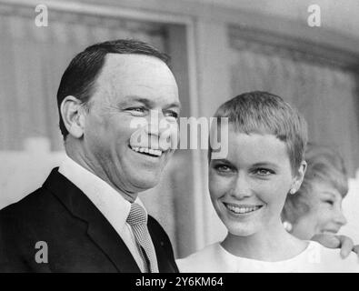 Mr and Mrs Sinatra Frank Sinatra marries Mia Farrow at the home of Mr Jack Entratter,  President of the Sands Hotel, Las Vegas. Pictured waving to well wishers, in the background is maid-of-honour, Mrs William Goetz.  Las Vegas, Nevada - 19 July 1966  Credit: www.TopFoto.co.uk Stock Photo