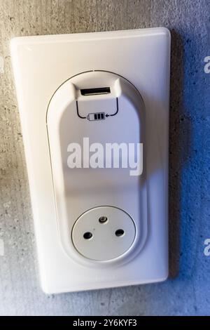 Power socket with USB Stock Photo