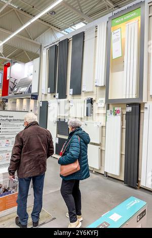 DIY Supermarket. Radius of heating radiators Stock Photo