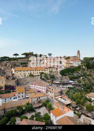 Aerial view to Castiglione della Pescaia in the province of Grosseto, Tuscany Stock Photo