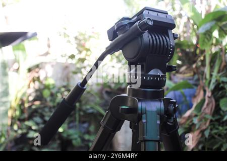 Tripod stand for camera, DSLR and phone, Adjustable Fluid Head Multifunctional Tripod Stock Photo