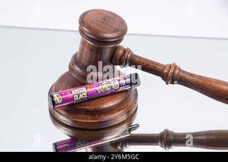 Puff, small disposable electronic cigarette Stock Photo