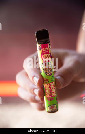 Puff, small disposable electronic cigarette Stock Photo