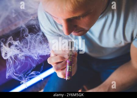 Puff, small disposable electronic cigarette Stock Photo