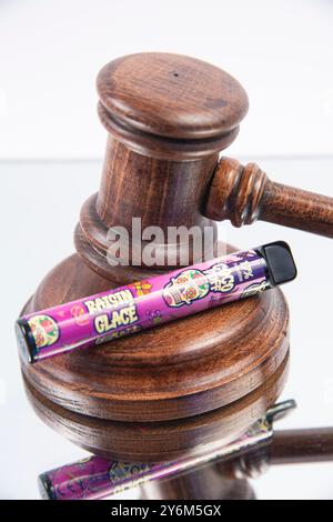 Puff, small disposable electronic cigarette Stock Photo