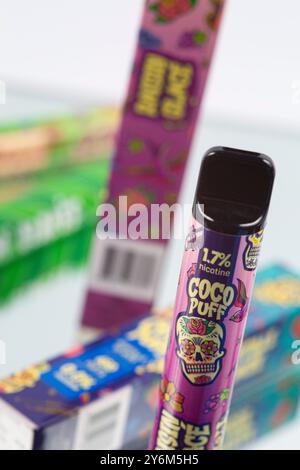 Puff, small disposable electronic cigarette Stock Photo