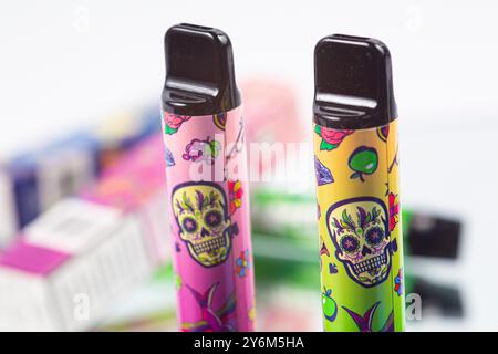 Puff, small disposable electronic cigarette Stock Photo