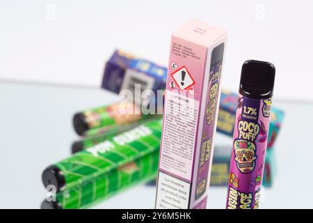 Puff, small disposable electronic cigarette Stock Photo