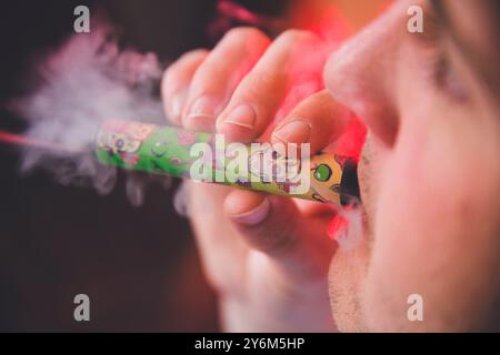 Puff, small disposable electronic cigarette Stock Photo