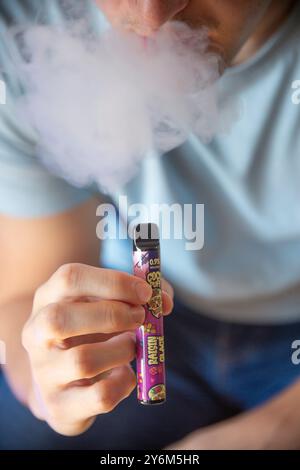 Puff, small disposable electronic cigarette Stock Photo