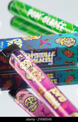 Puff, small disposable electronic cigarette Stock Photo