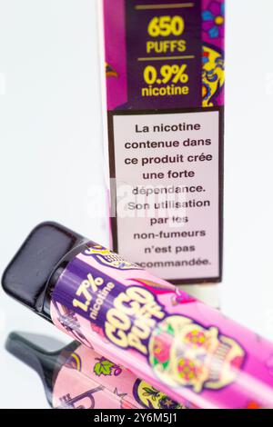 Puff, small disposable electronic cigarette Stock Photo