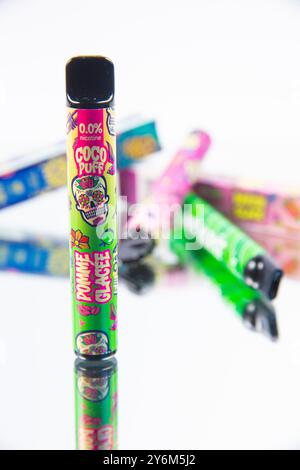 Puff, small disposable electronic cigarette Stock Photo