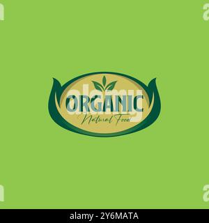 Organic Natural Food Label Design Stock Vector