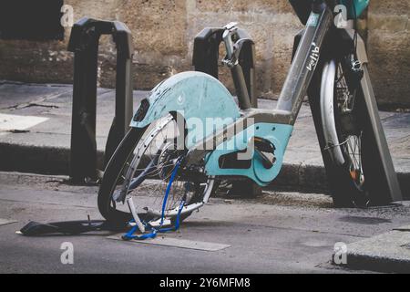 France, Paris, Velib completely destroyed Stock Photo
