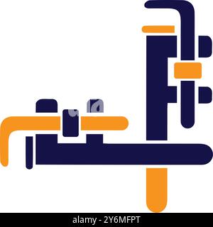wrench, tools, adjustable wrench icon Stock Vector