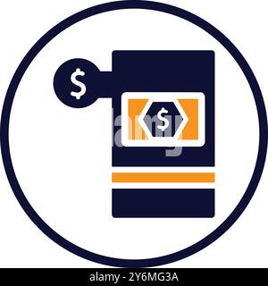 ATM, terminal, sign, road sign, ATM terminal sign icon Stock Vector