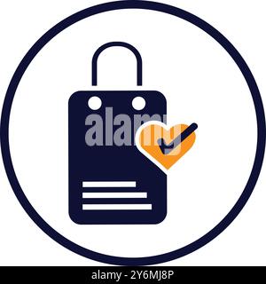 cart, tick, lock, love, add, plus, add to wishlist icon Stock Vector