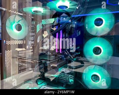Gaming computers in a store Stock Photo