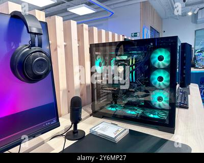 Gaming computers in a store Stock Photo