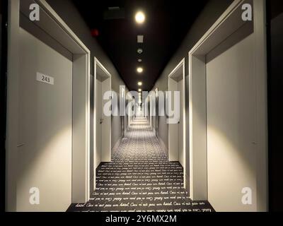 Belgium, Brussels, hotel corridor Stock Photo